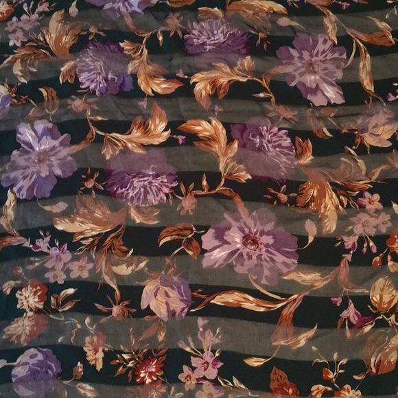 Elaine Gold Colorful Florals Polyester Scarf NWT - Picture 2 of 7